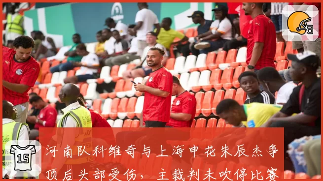 河南队科维奇与上海申花朱辰杰争顶后头部受伤,主裁判未吹停比赛导致双方替补席冲突